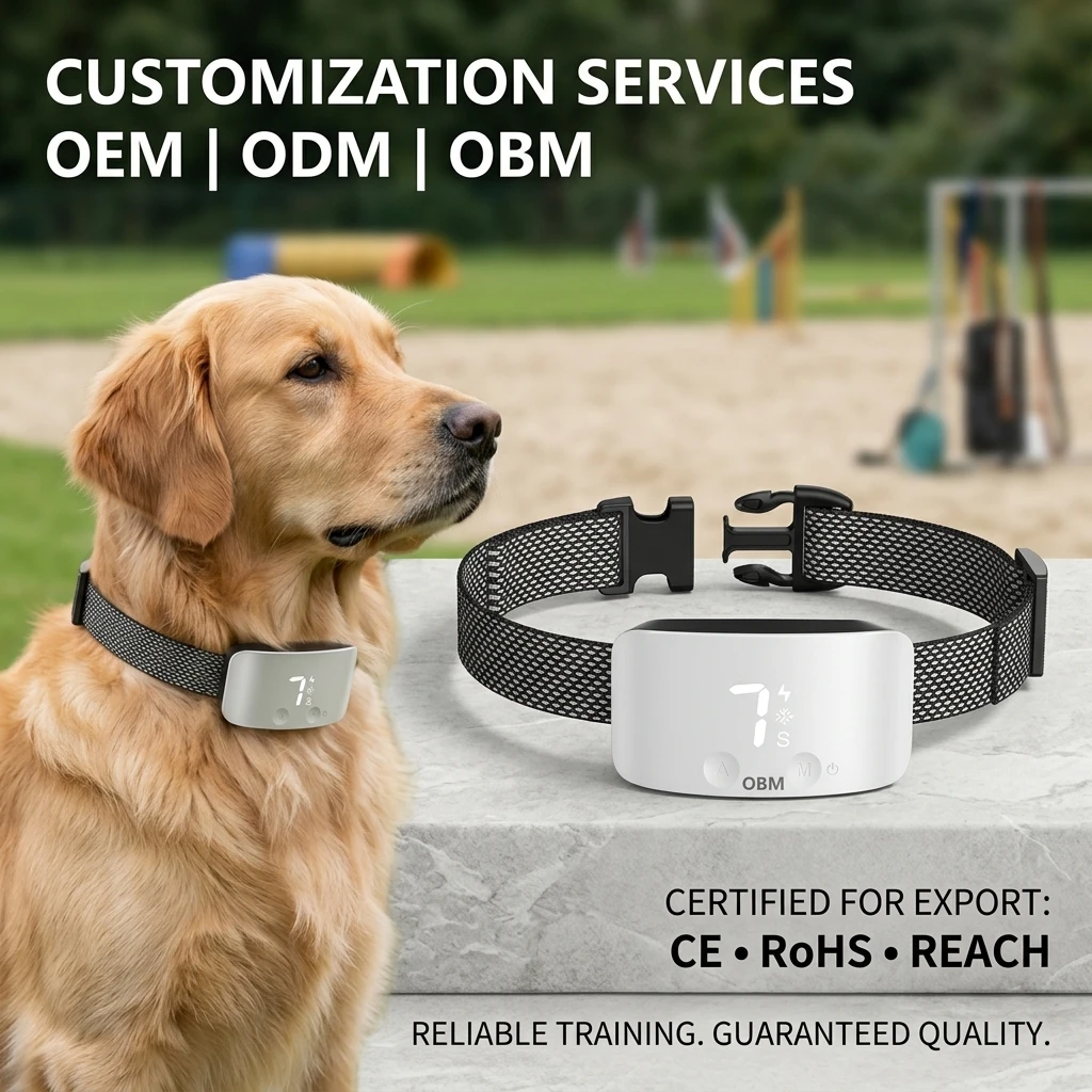 Rechargeable Anti-Bark Training Collar for Small Medium Dogs 7 Adjustable Sensitivity Intensity Levels Beep Vibration White
