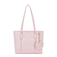 Bolso de mano con estampado Vintage, bolso de viaje rosa bonito, bolso de mujer de gran capacidad, bolso de hombro informal para ir al trabajo
