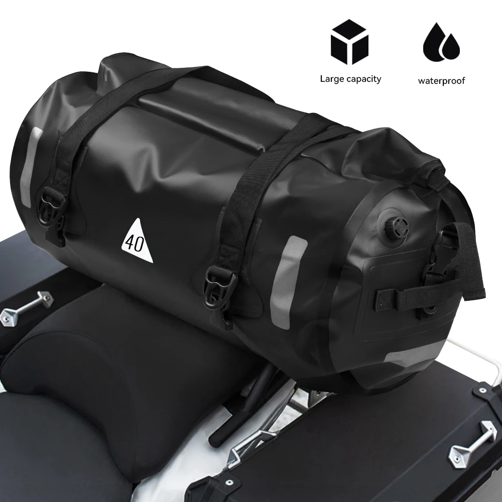 

Motorcycle Rear Seat Bag 40/60/80L Waterproof For Motor bag Saddle Side Bag Luggage Pack Multifunction Shoulder Bag Backpack