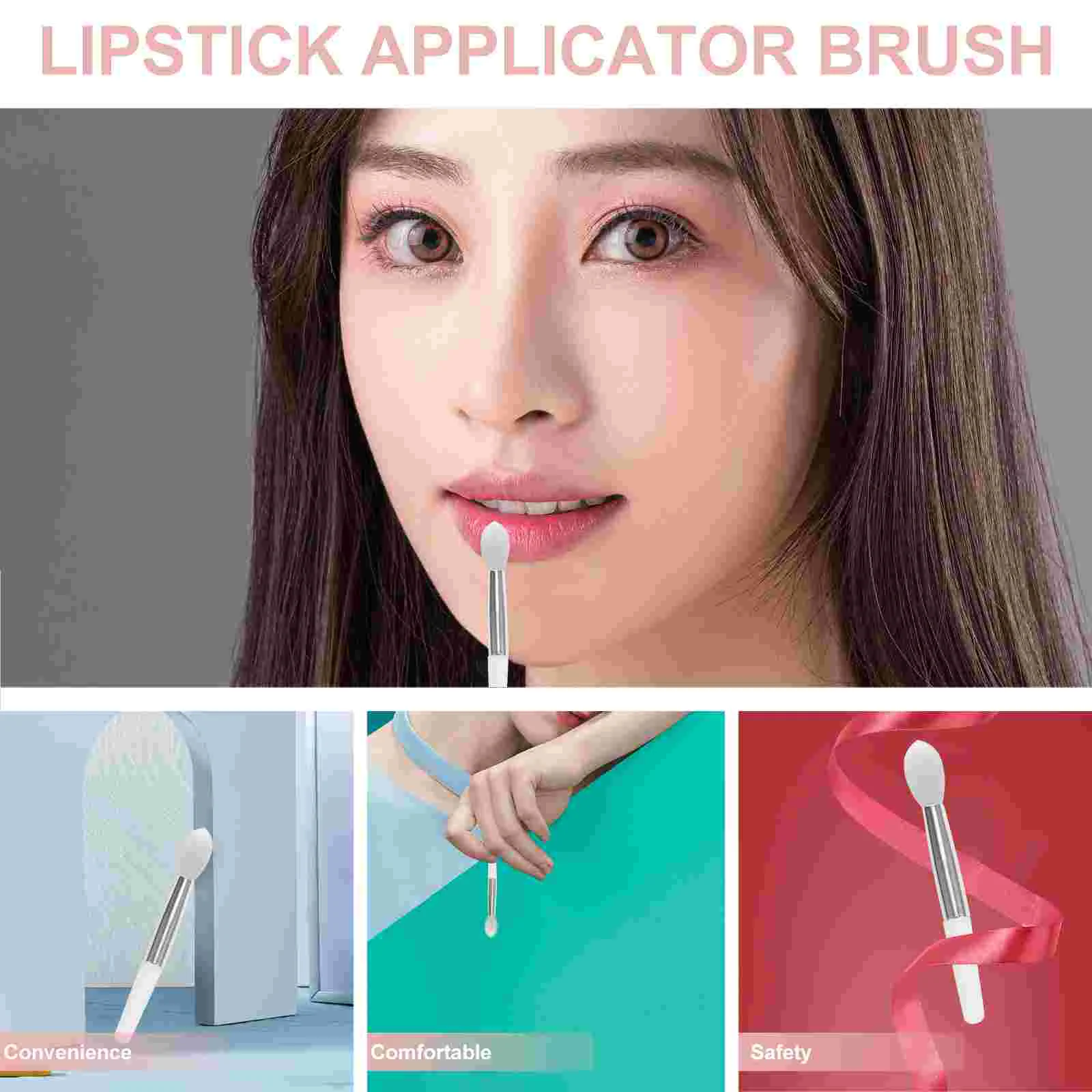 12 Pcs Silicone Lip Brush Makeup Lipstick Applicator Silica Gel Balm Mask Travel