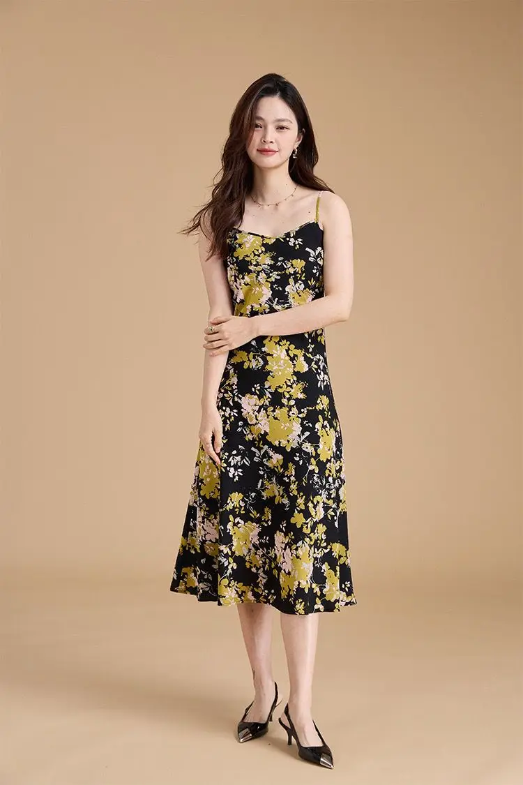 

Summer Sleeveless Women's Midi Dress Elegant Floral Long Comfortable Casual Dress Female