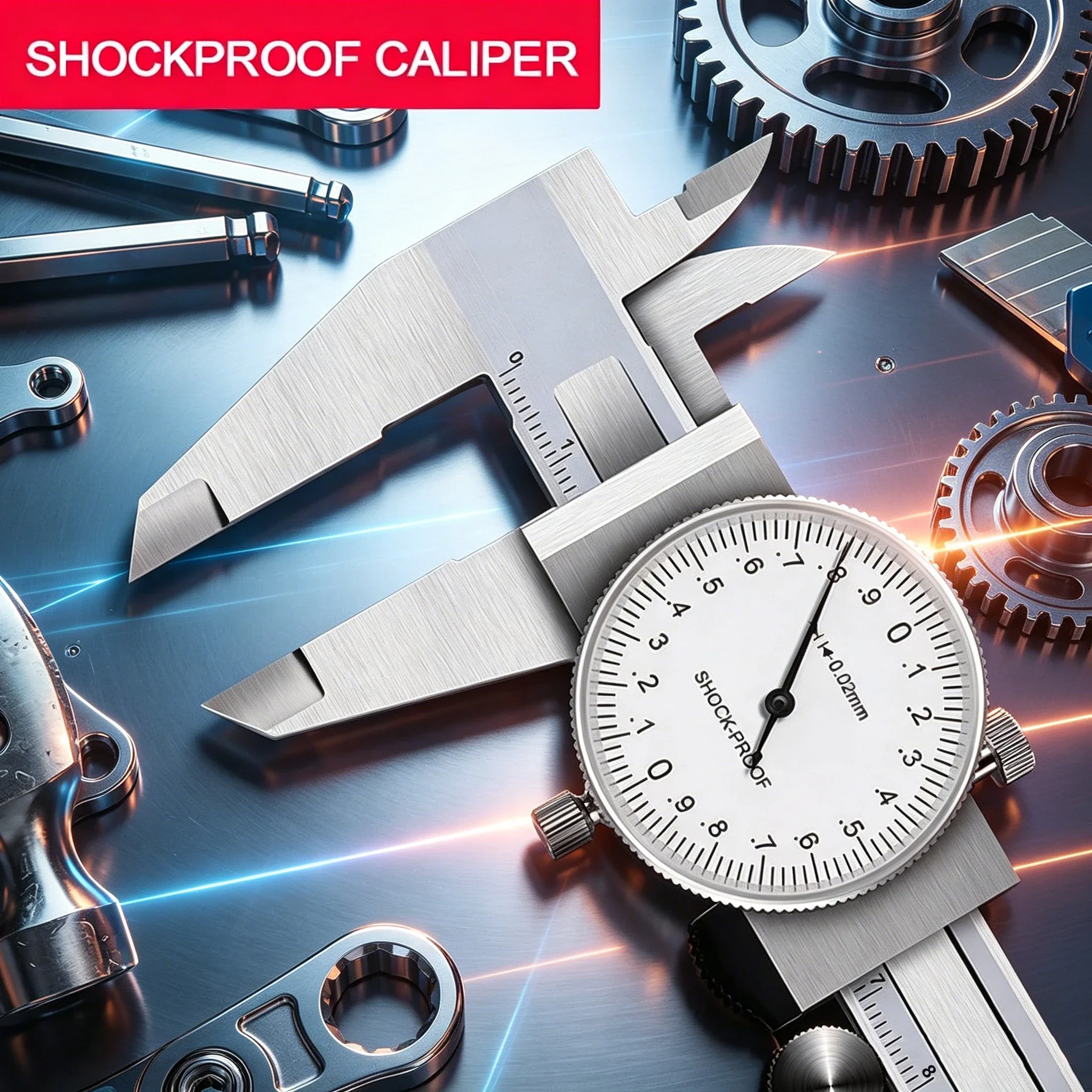 150/200mm Dial Vernier Caliper - Stainless Steel Multi-Function Depth Gauge with Shockproof Design for High-Precision Measuring