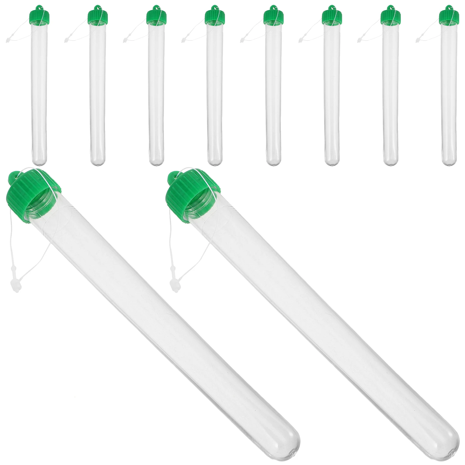 10 Plastic Test Tubes Clear Small Storage Bottles Tiny Vials Screw Cap Leak Proof Sample Testing Plastic Test