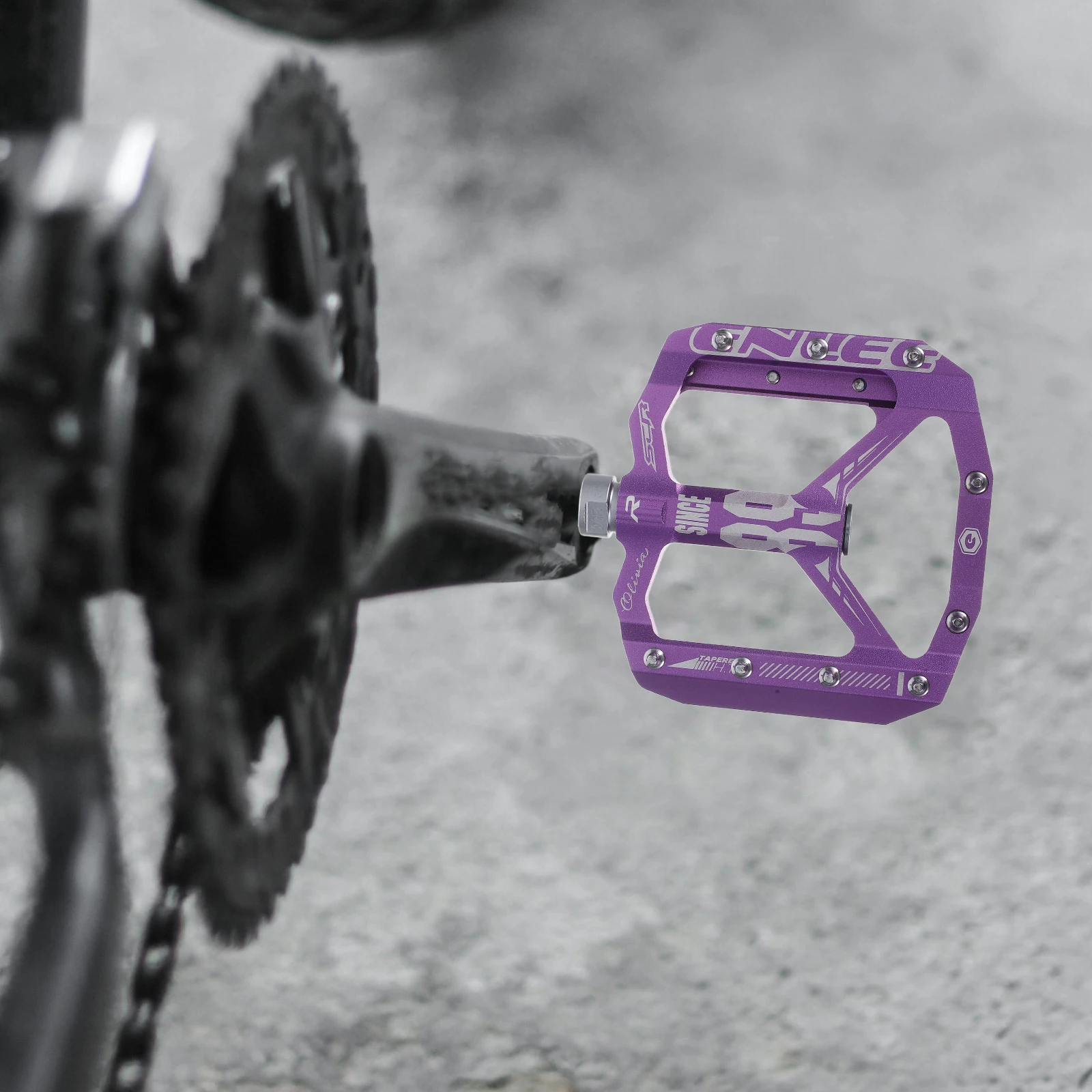 

Mountain Bike Pedals Universal Platform Water Proof Metal Non-slip Purple Travel