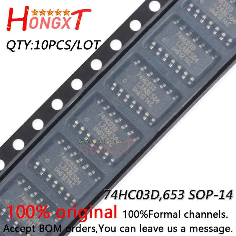 10PCS 100% NEW 74HC03D,653 SOP-14.Chipset