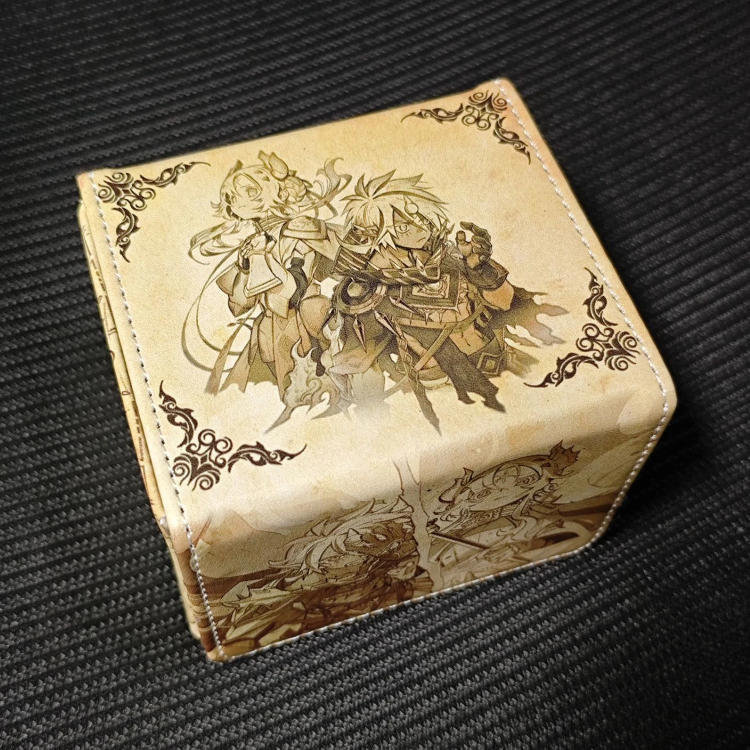 La marque Yugioh LES CHRONICLES DECK : la boîte de pont déchu et la virtueuse Yu-Gi-Oh! Boîte de collecte de cartes à collectionner TCG OCG en cuir Pu
