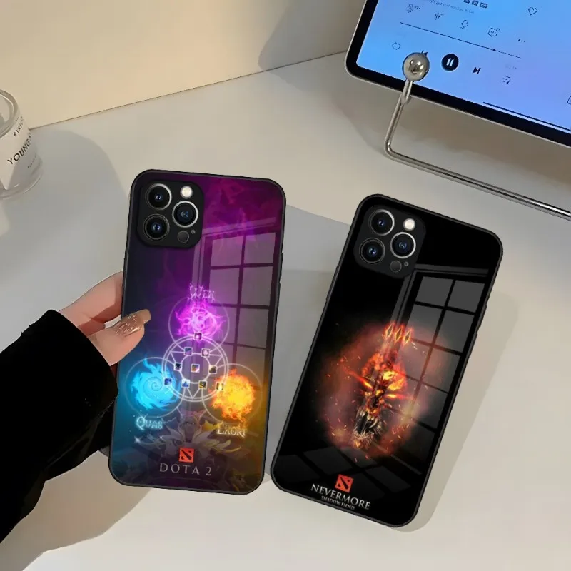 جراب هاتف لعبة Dota 2 لـ iPhone ، جراب زجاجي ، 15 ، 14 ، 12 ، 11 ، 13 Pro Max ، Mini ، 8 ، X ، Xr ، Xs ، 7 Plus