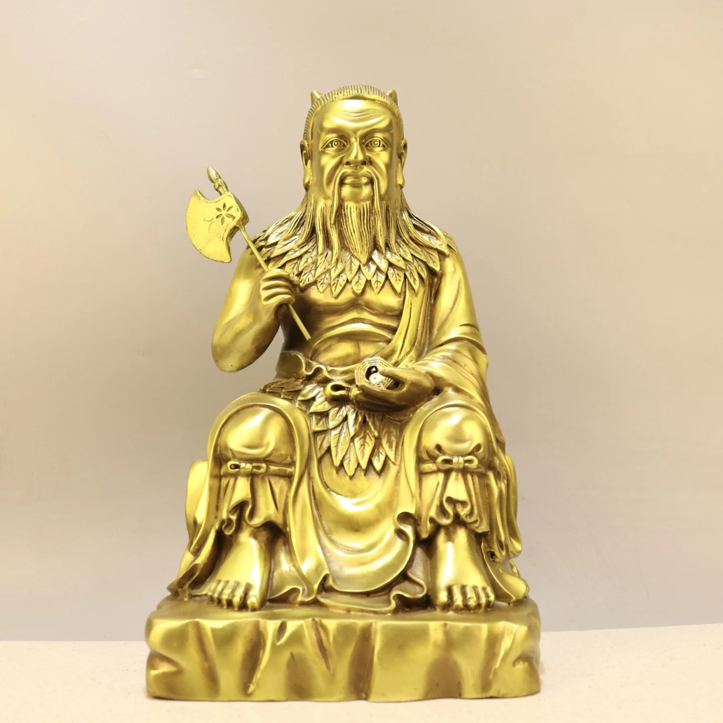 Brass high-end Precision Copperware Pangu Kaitian Chuangshi ancestor Primordial Heavenly Lord immortal Amass wealth Ornaments