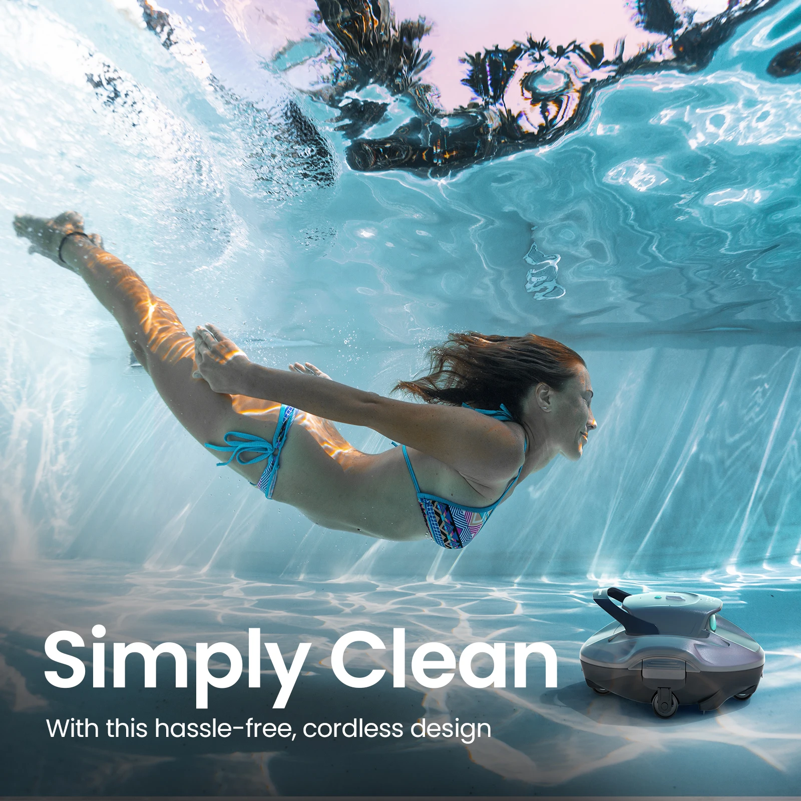 Refurbished Aiper Seagull 800B Cordless Robotic Pool Vacuum, Self-Parking Technology, 90-Min Battery LED Indicato