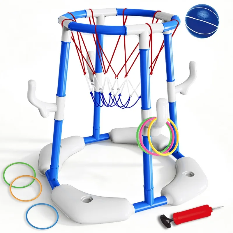 Water Basketball Hoop 2 in 1 Floating Shooting Frame Ring Toss Children Water Park Swimming Pool Party Outdoor Sports Kids Toys