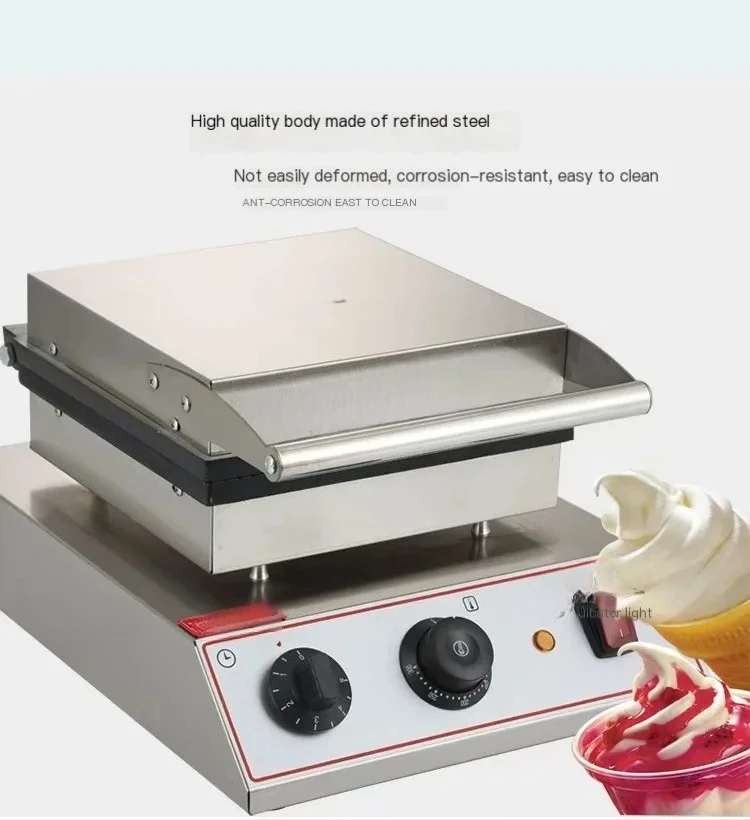 New Commercial ice cream crispy ice cream cone machine egg roll machine shrimp slice fruit and vegetable egg roll stick water
