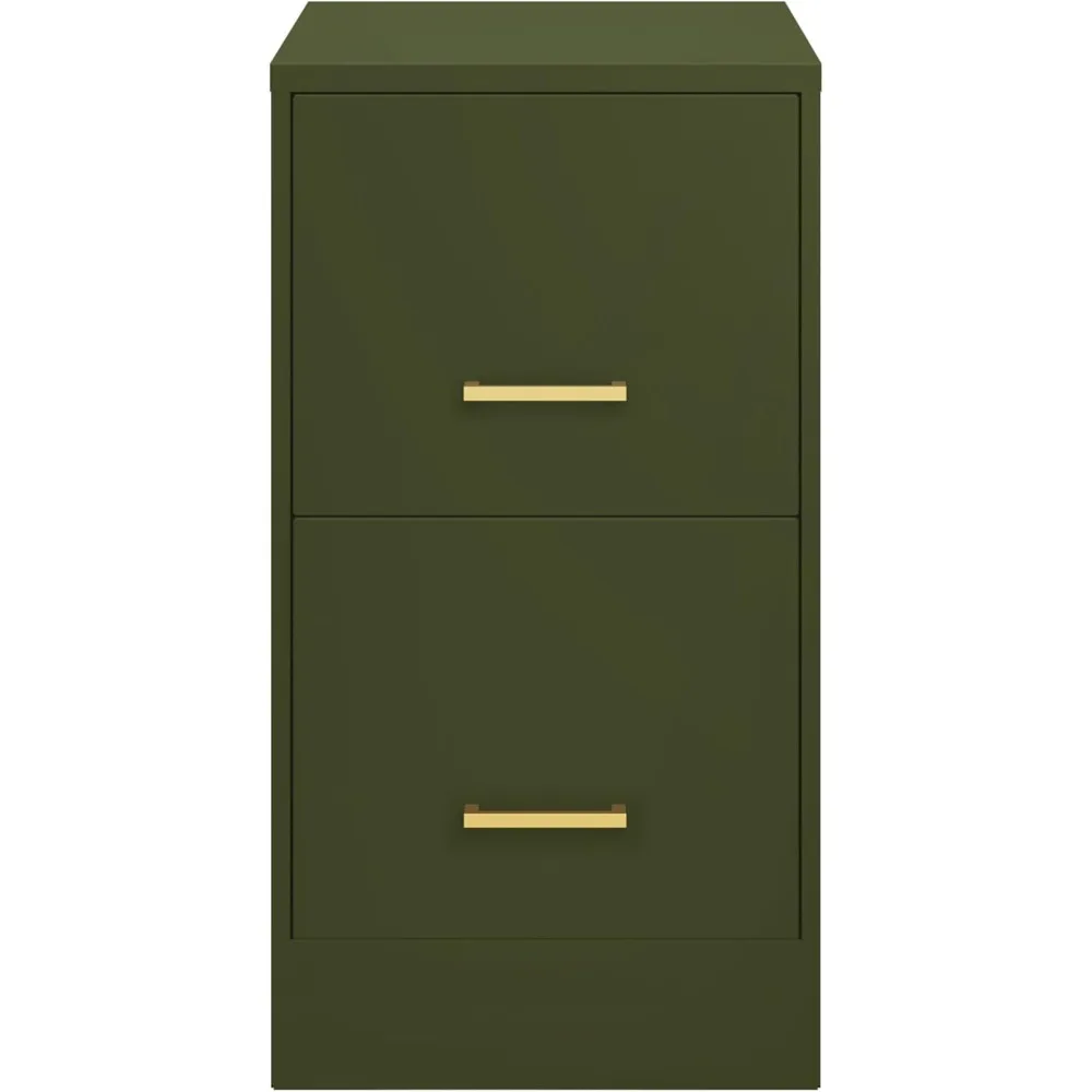 

2 Drawer Fully Assembled Steel File Cabinet, Home & Small Office Use, Fits Under Most Desks, Letter-Size, Olive Green