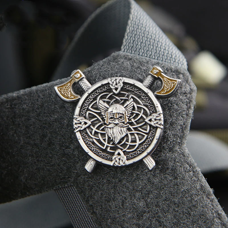 Nordic Viking Totem Metal Patches Messenger Tactical Badge Hatchet Outdoor Backpack Clothes DIY Decor with Hook