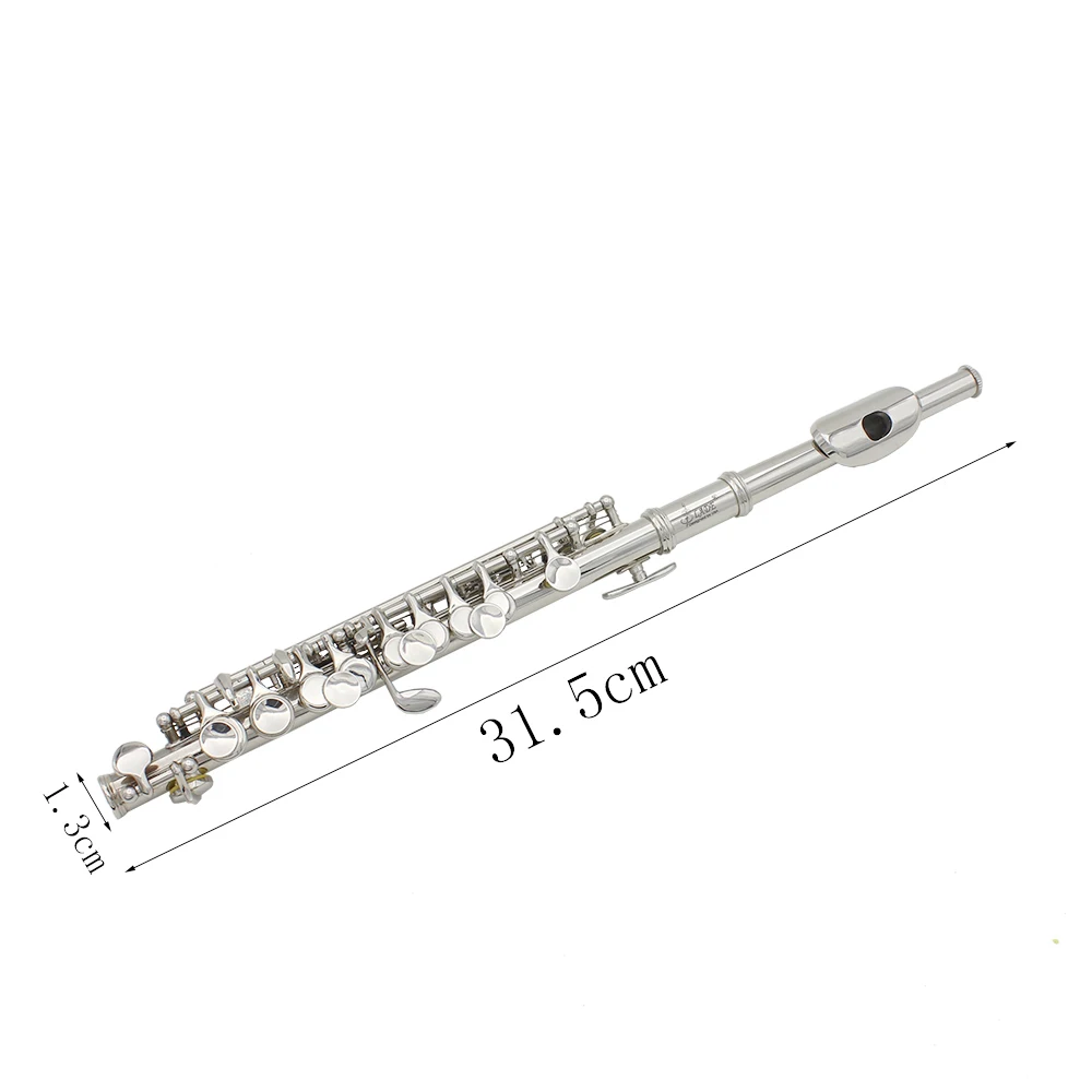 SLADE Piccolo C Tune Cupronickel Woodwind Instrument Boutique Piccolo dengan Aksesori Pembersihan Cocok untuk Pertunjukan