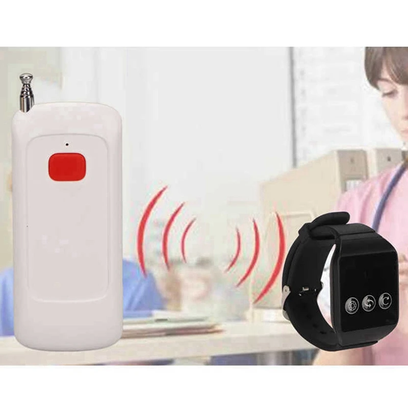 2X Wireless Caregiver Pager Wireless Nurse Call System Alert Button Waterproof For Home