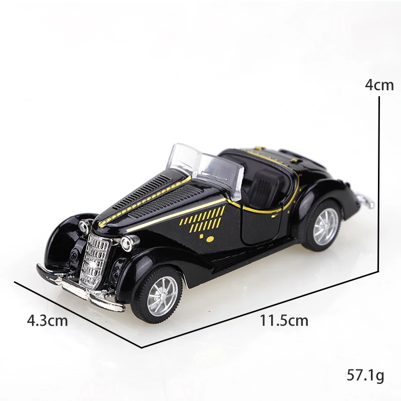 Vintage classic car style, 1/38 scale alloy car figurine replica of the W26K Roadster, suitable for home decoration (bagged).