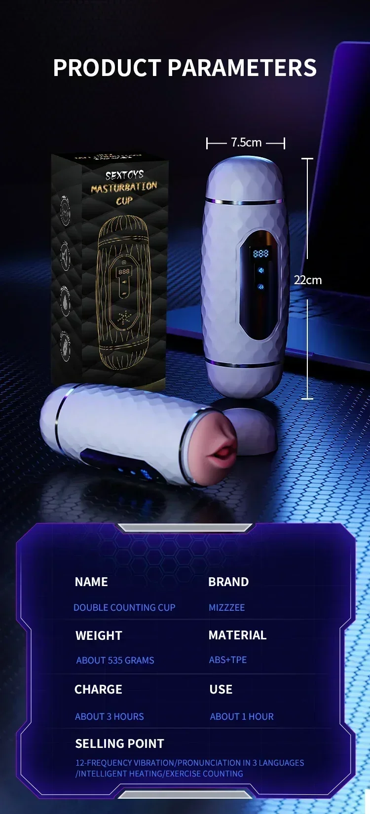 Automatic Sucking Double Headed Count Male Sex Toys Masturbator Cup for Man Real Pussy Vagina Equipment Machine Adult Men Goods - Image 4