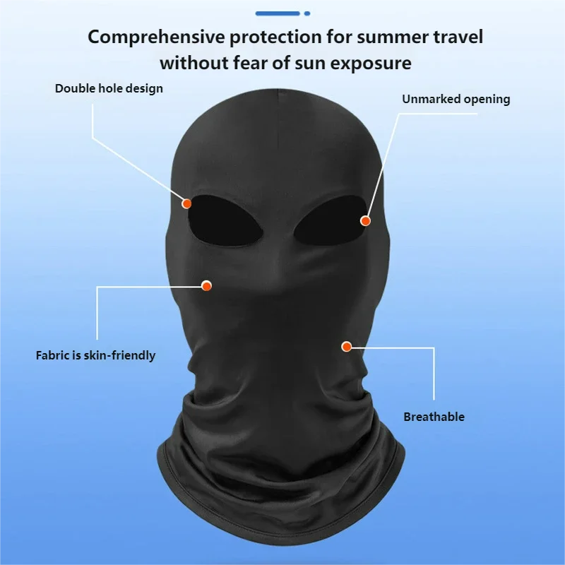 Summer Two Hole Pullover Hat Men Breathable Elastic Balaclava Hats Solid Color Motorcycle Cycling Outdoor Face Protect Accessory