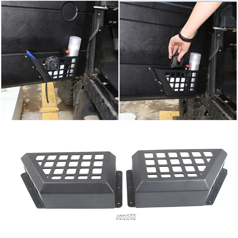 

For 2004-2019 Land Rover Defender 90 110 130 aluminum alloy black door storage basket car accessories