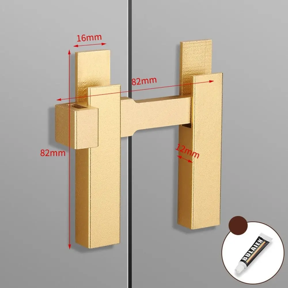 New Aluminum Alloy Door Latch 180 Degree No Punching/punching Required Door Bolt Anticorrosive Surface Mounted Door Lock Cabinet