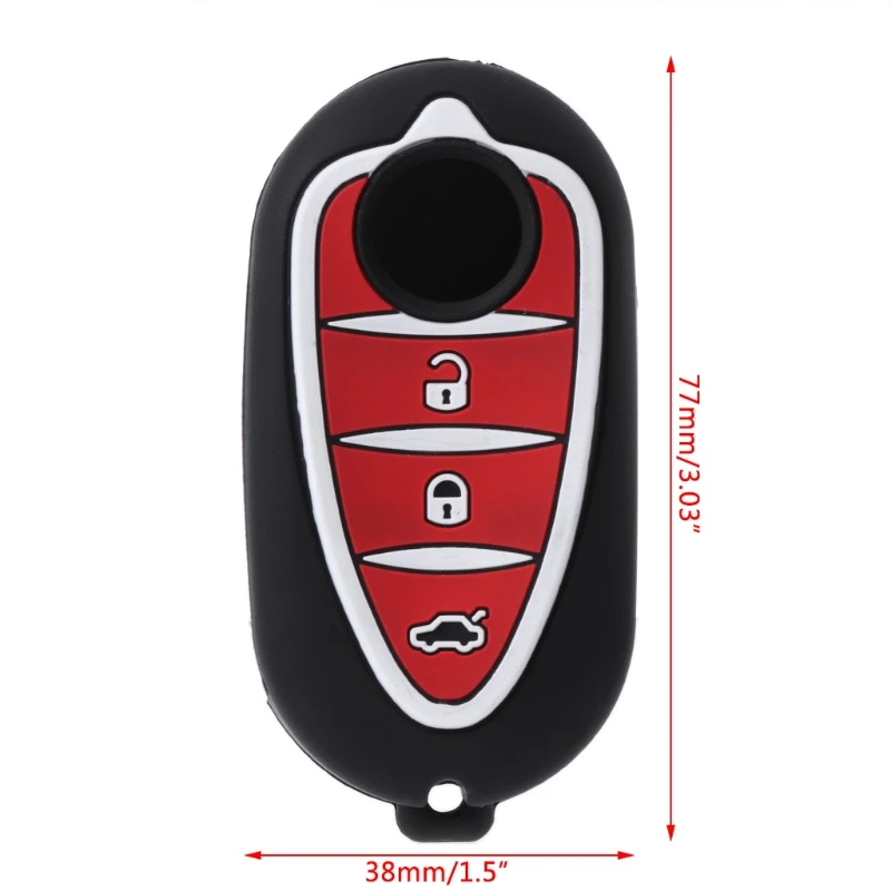 3 Buttons Silicone Car Key Fob Case For Alfa Myth 159 GTO Myth Giulietta Romeo 4C GTA