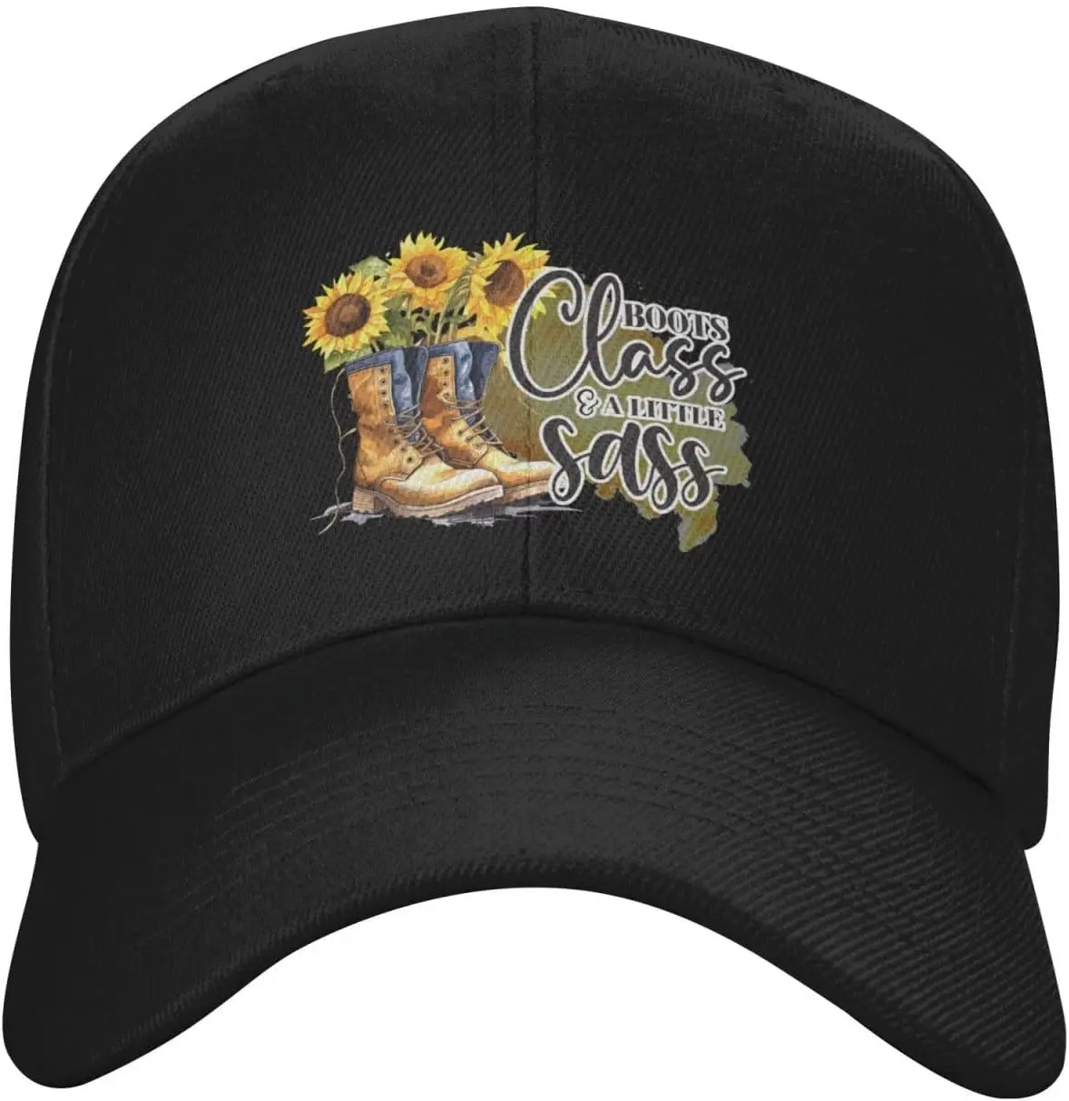 

Сапоги Class Sass с принтом подсолнечника, шляпа дальнобойщика, полиэстер, повседневный стиль, регулируемая бейсболка для взрослых