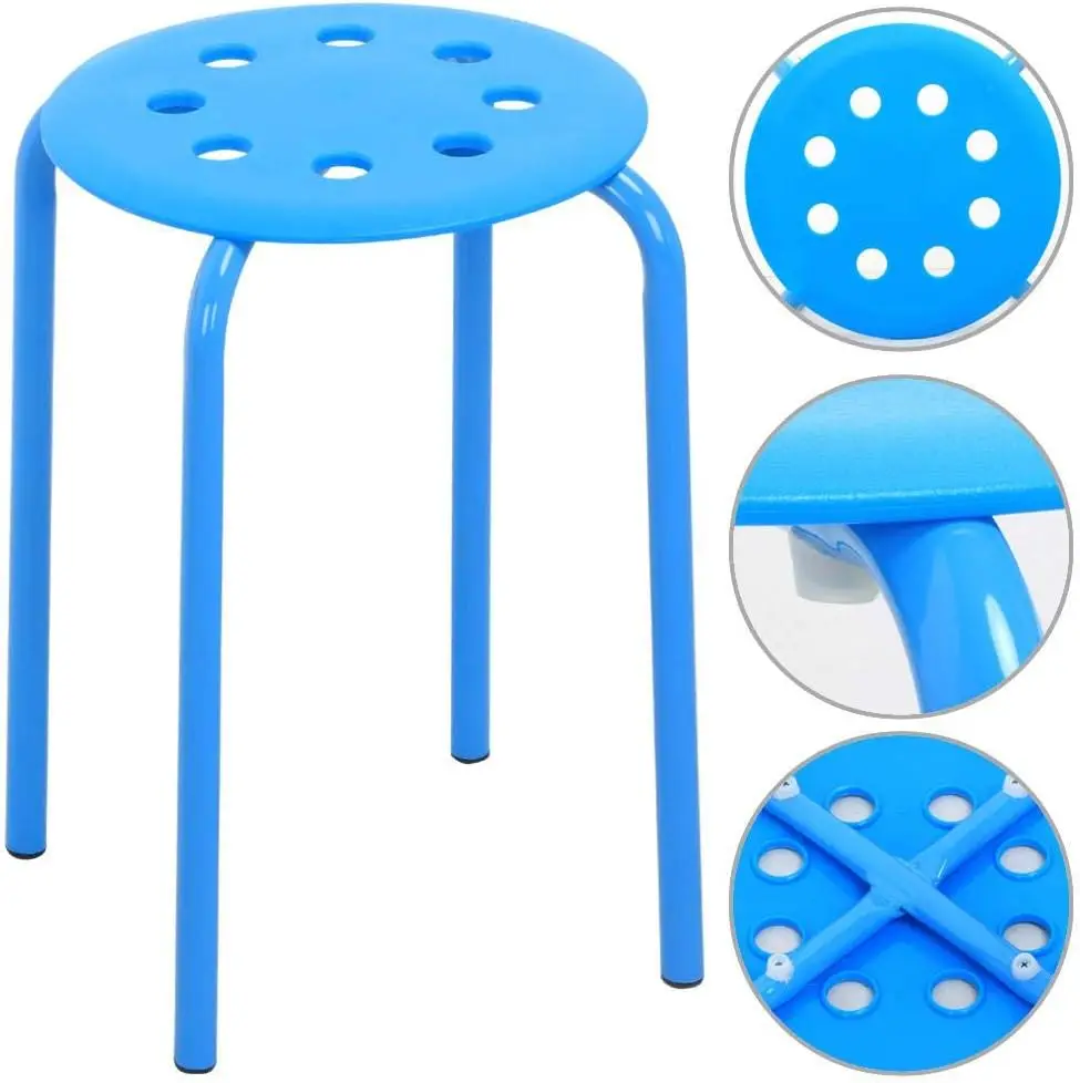 Sala de aula plástico empilhável fezes Set, Azul Verde Vermelho Amarelo Barstool, 17,3 "Altura Wiggle Empilhável Stack fezes, 5