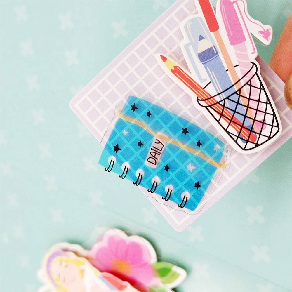 Creative Path 9-teiliges Happy Crafter Scrapbooking-Journaling-Set mit Dekorationspapier, Stanzformen und Verzierungen für DIY-Bastelarbeiten – Detail 20