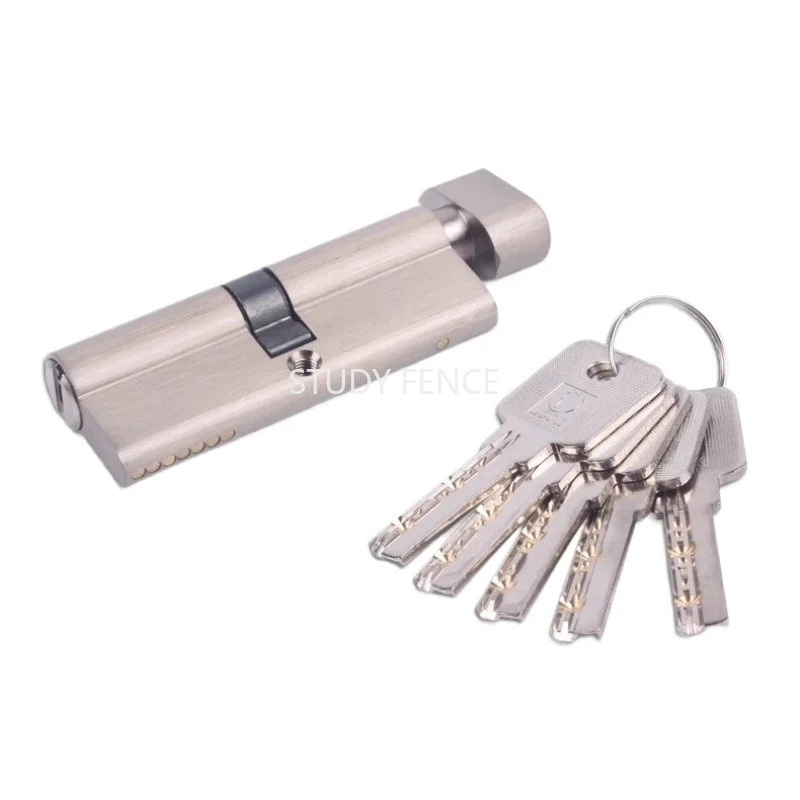 1pc Metal Door Lock Core Single-sided Lock Cylinder Universal Lock Cylinder with A Key 50-120mm Household Hardware Accessories