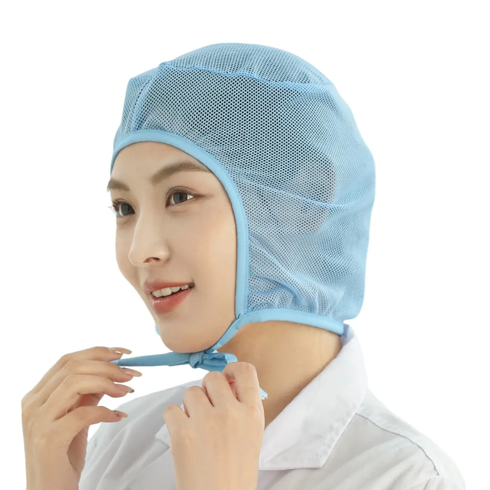 New Breathable Mesh Work Cap General Headband Unisex Mesh Cap Soft Dustproof Hat for Food Factory Workshops