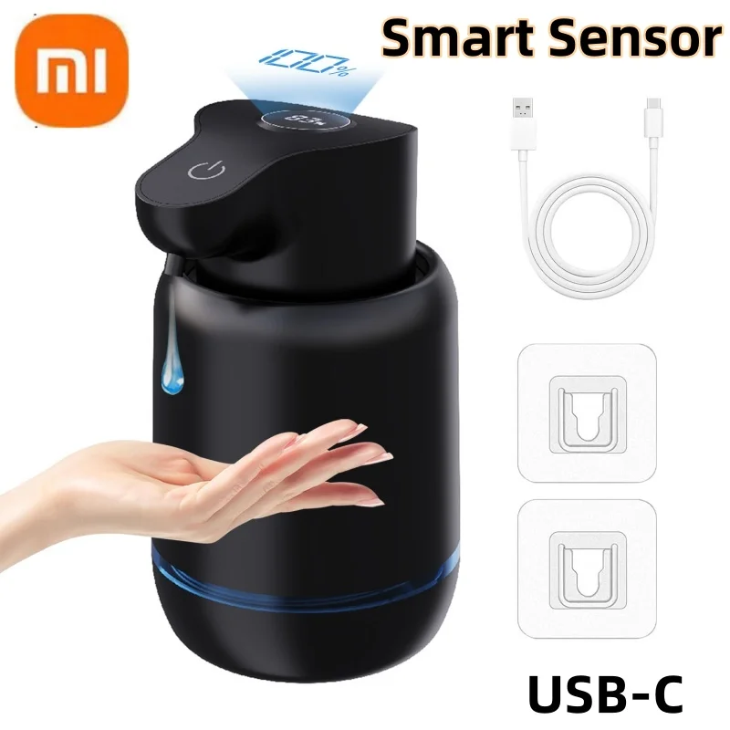 موزع صابون رغوي أوتوماتيكي بدون لمس من Xiaomi 420 مل، 4 مستويات قابلة للتعديل وقابلة لإعادة الشحن، مثبت على الحائط للمطبخ