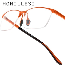 FONEX HONILLESI Titanium Glasses Frame Men Brand Designer Semi Rimless Ultralight Eyeglasses High-end Sports Half Eyewear 7301