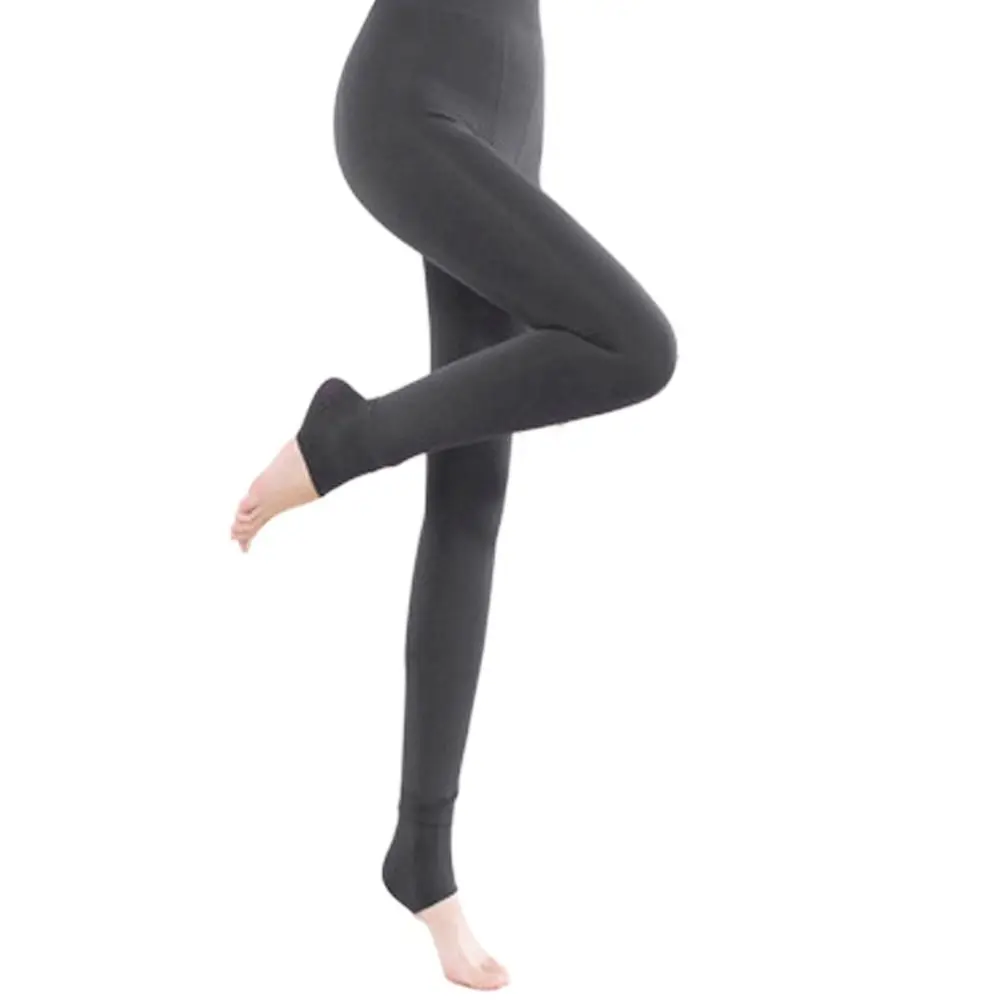 

Girl Thick Autumn Winter Tight Stretch Pants Solid Color Plush Step on Foot Pants Nylon Thermal Leggings Women Socks