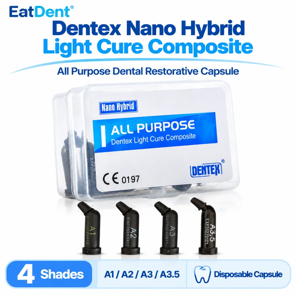 Dentex Dental Unidose Capsules Resin Light Curing Composite Resin Nano Hybrid Bulk Filling Material A1/A2/A3/A3.5 All Purpose