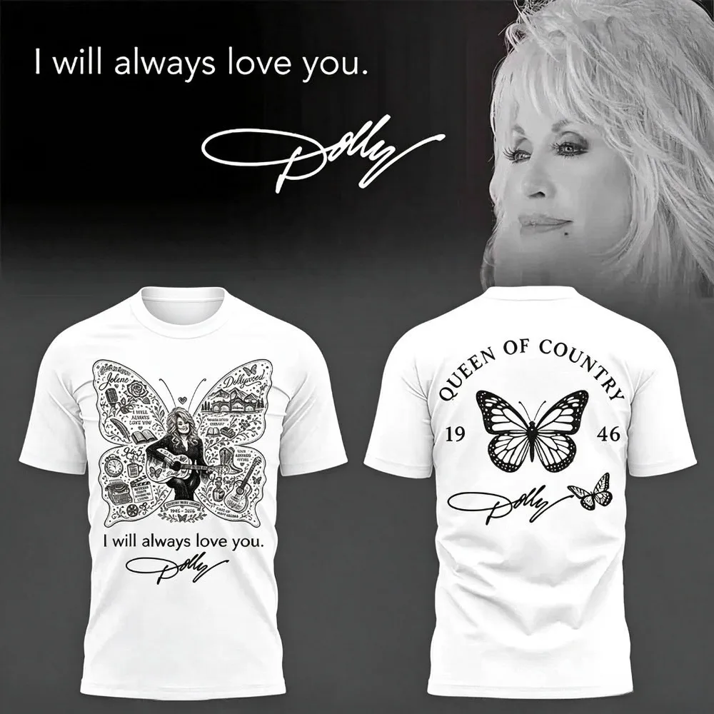 Dolly Parton I Will Always Love You I Heart Dolly T‑Shirt Unisex Summer Short Sleeve Country Music Fan Vintage Tops