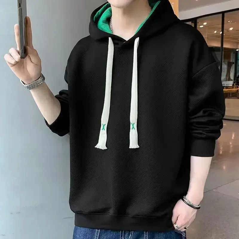 

Sweatshirts for Men Autumn Harajuku Fashion New In Loose Y2k Clothes No Brand Man Hoodies Luxury Overfit Pastel Color Tops Emo S