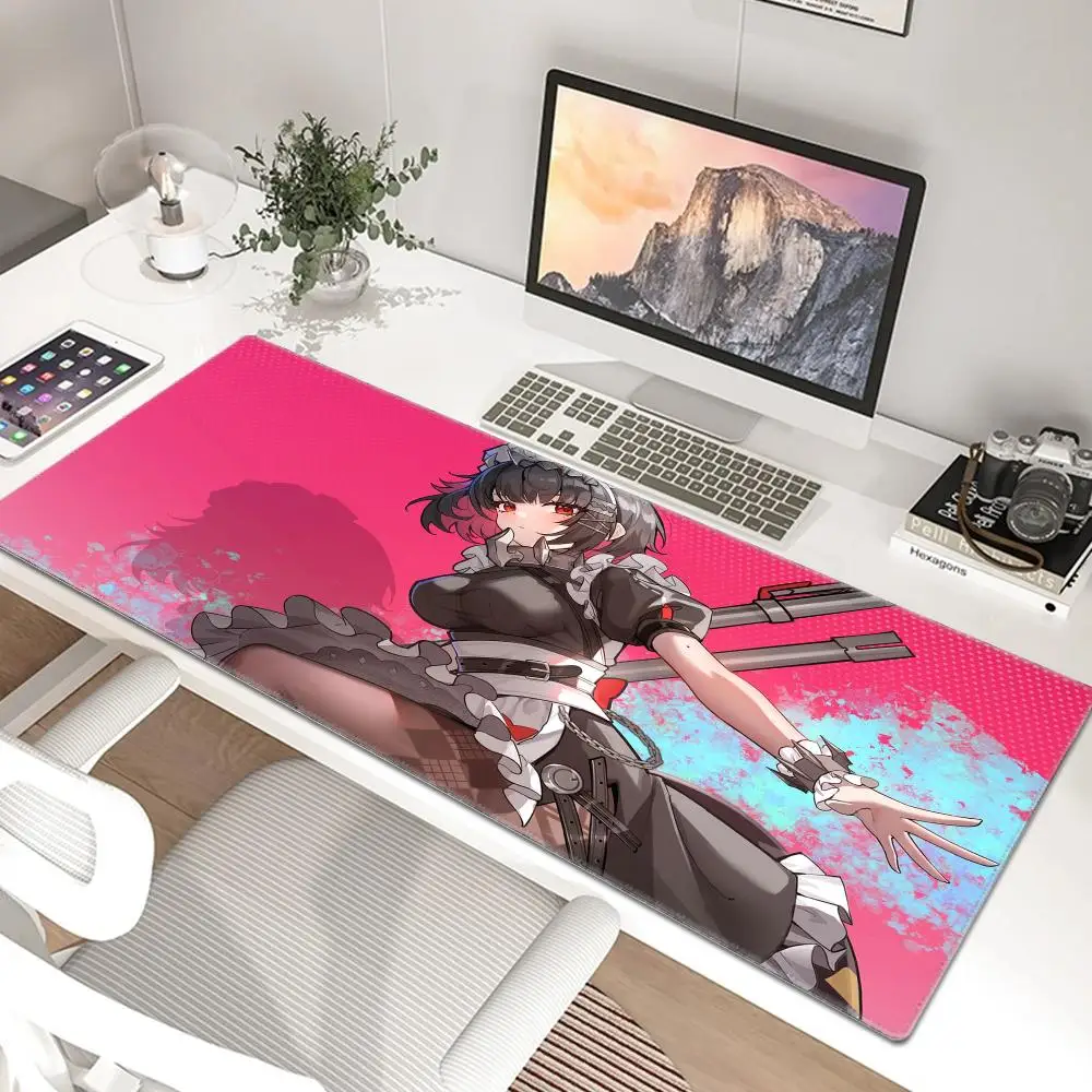 Large Laptop Gaming Zenless Zone Zero Mouse Pad 900x400mm Stitch Edge Thicken Playmat Kawaii Ellen Joe Speed Keyboard Table Mats