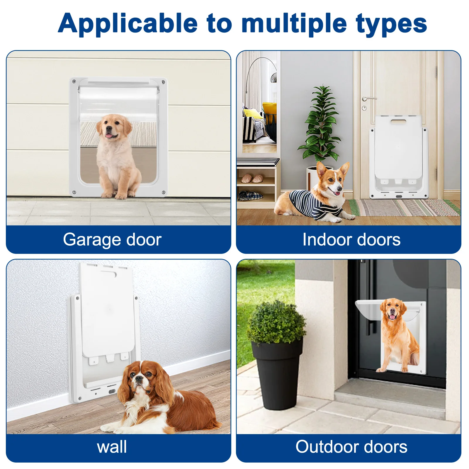 Dog And Cat Door Weatherproof Pet Door With Locking Panel Dog Door Transparent Flap Lightweight Pet Safe Dog Door For Small