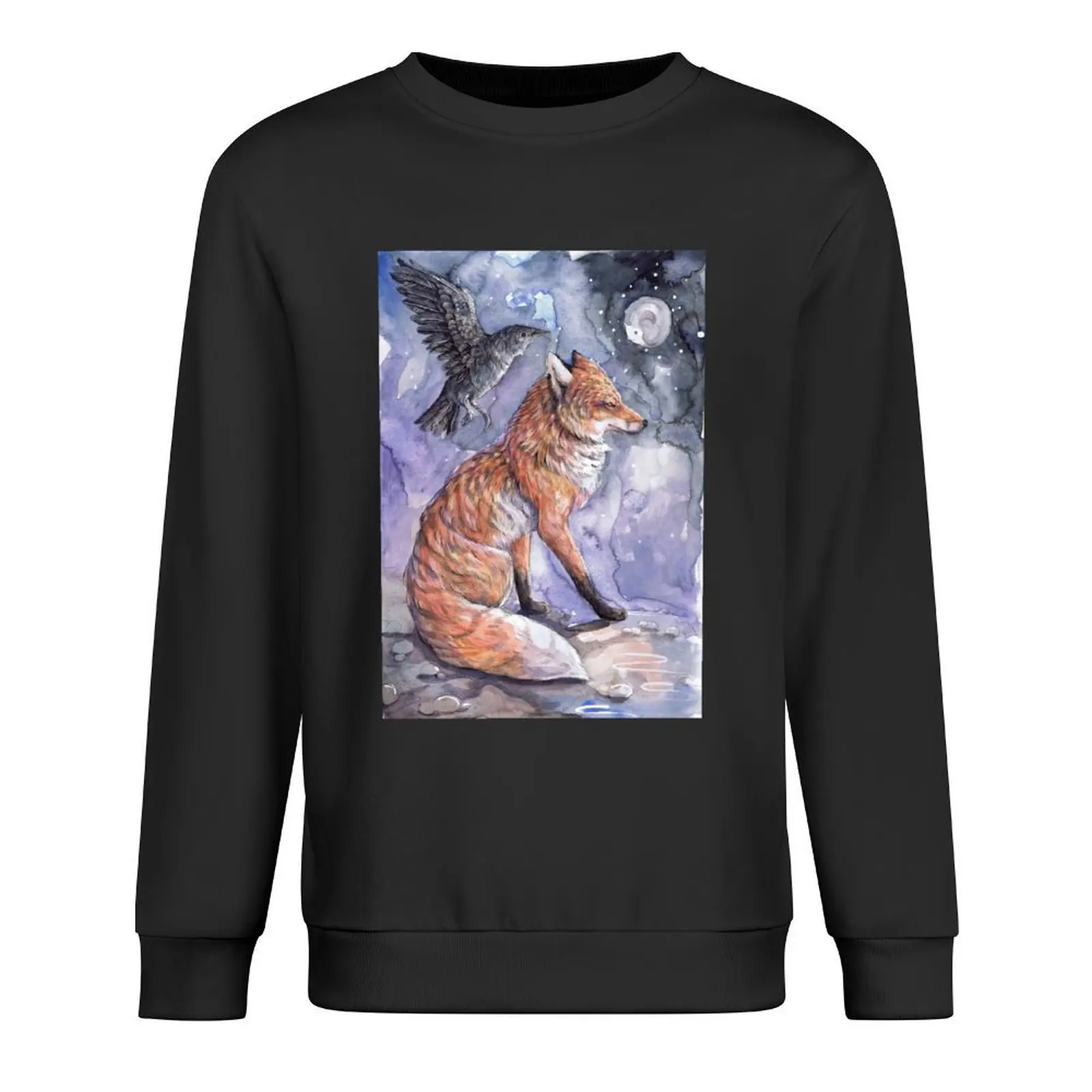 

Fox, Moon and Raven Pullover autumn men clothes winter clothes tracksuit men winter man sweatshirt