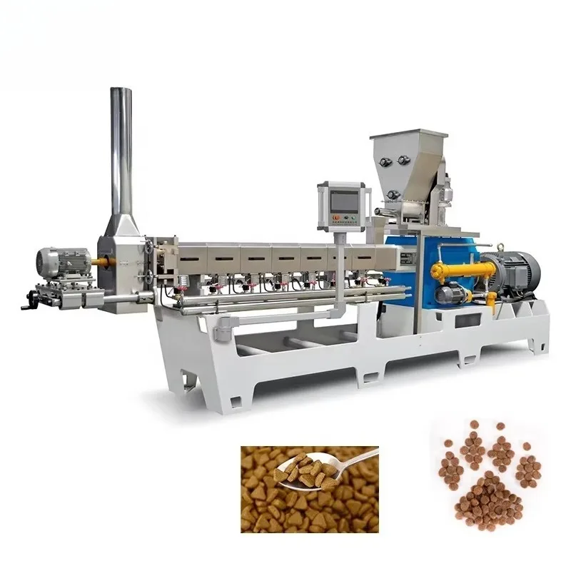 Automatic Dry Pet Food Extruder Production Line Customizable Twin Screw Dog Cat Food Processing Machine