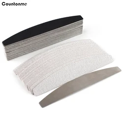 10Pcs/Set Grey/Black Nail Art Files Sponge Sandpaper Pads Removable Files Metal Handle Replaceable Buffer 100/180/240 Manicure