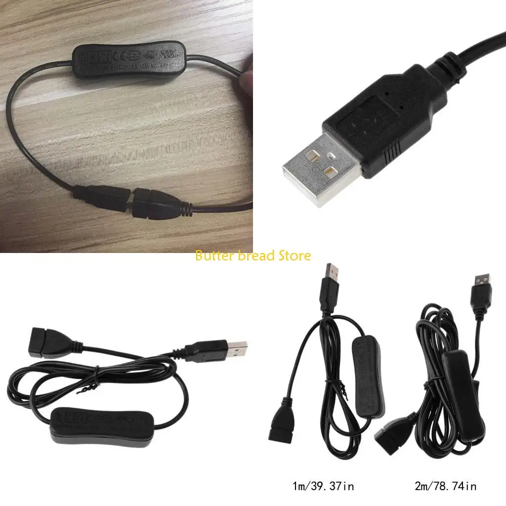 W89C USB 2.0 Extender Cord Male to Female With ON OFF Switch for PC USB