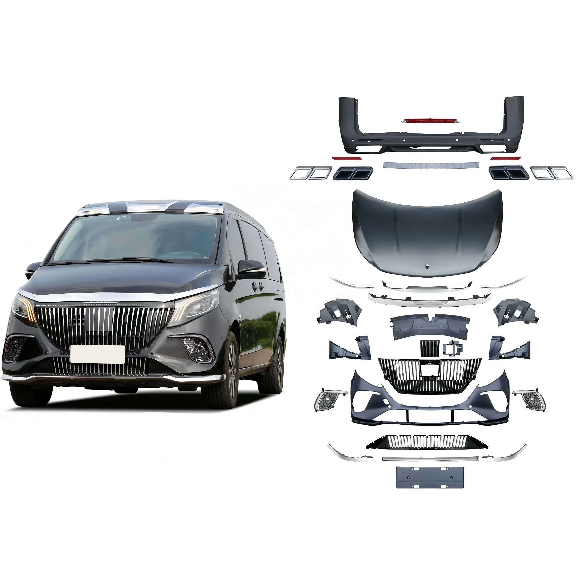Kit de Carrocería Estilo Karl-MBH Dream Garage 2025 para Mercedes-Benz Clase V Metris Vito W447 W448 Facelift 2014-2025, Kit Completo MBH