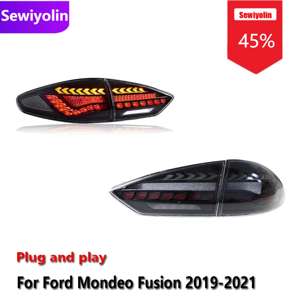 

Car DRL LED Tail Light Assemblies For Ford Mondeo Fusion 2019-2021 Auto Fog DRL Brake Turn Signal Lamp Plug And Play