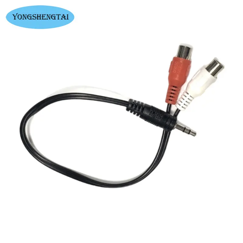 Cable adaptador de sonido para altavoz de ordenador, Adaptador de Audio estéreo de 3,5 a 3,5mm, de 5 piezas, un punto, dos