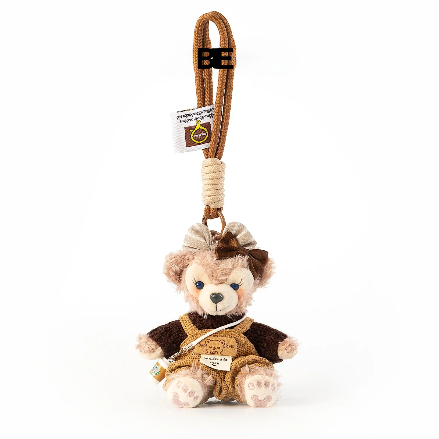 cute-herberry-bear-keychain-plush-toy-bag-pendant-soft-stuffed-doll-key-holder-accessory-gift-for-all-ages-polyester-fiber