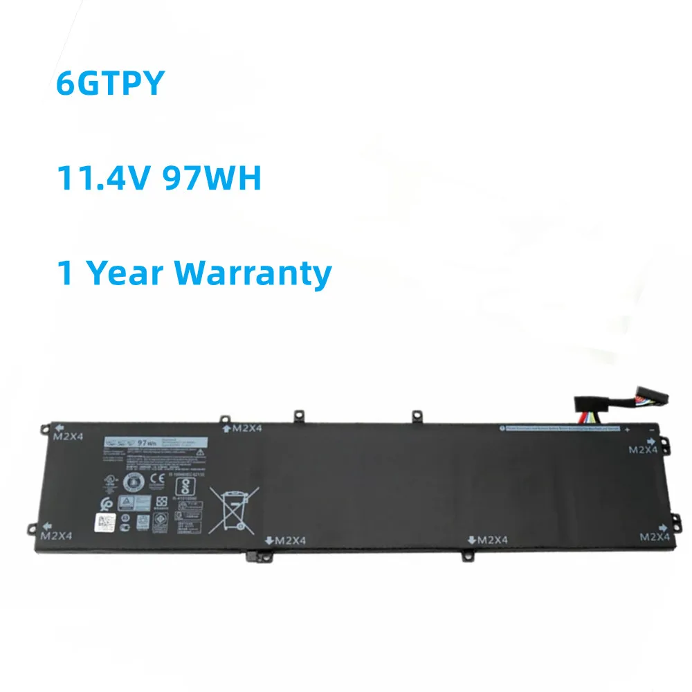 

New 6GTPY 11.4V 97WH Laptop Battery For DELL XPS 15 9570 9560 7590 For DELL Precision 5520 5530 Series Notebook