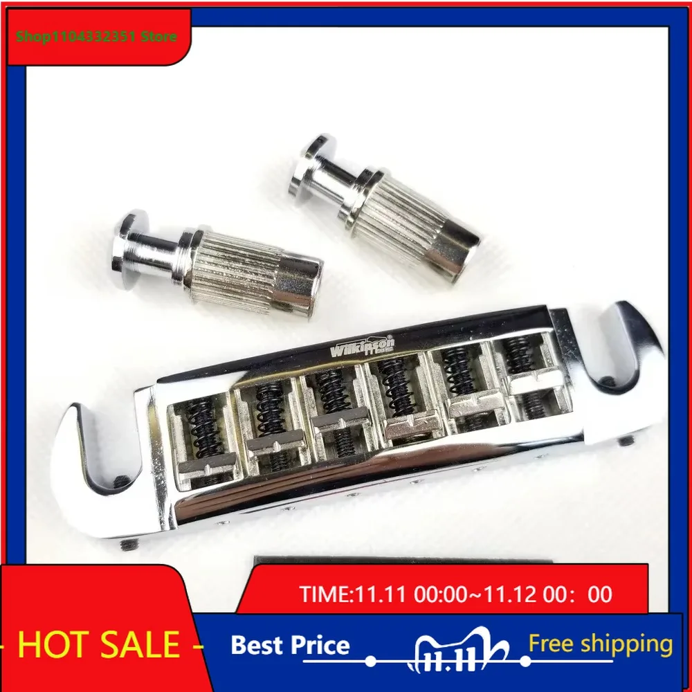 Shop Bo-Hong Store-Wilkinson WOGT3 Tailpiece Bridge For LP Electric Guitar Chrome Silver Adjustable Wraparound-for Guitar Equipm