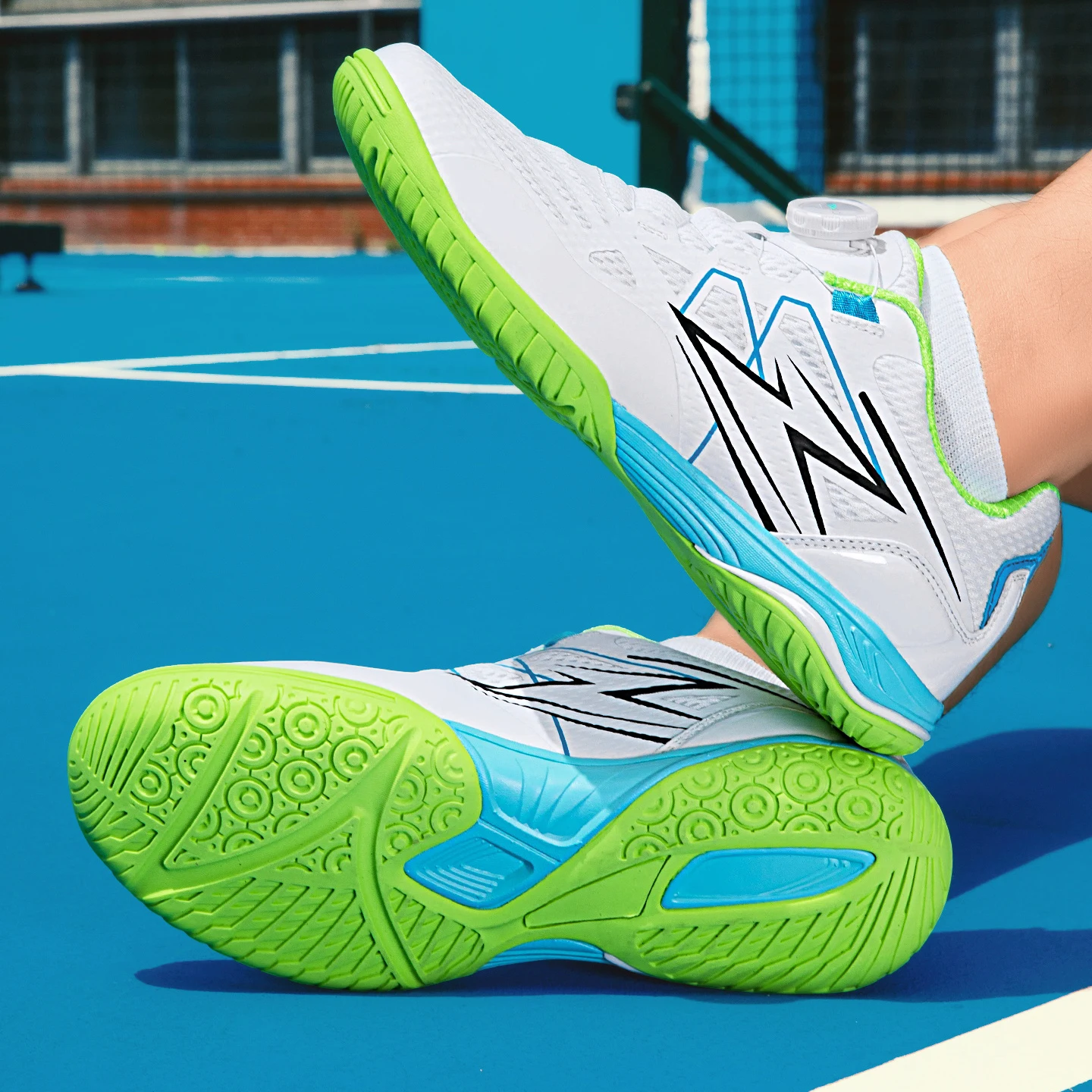 Herren Badmintonschuhe BOA Drehverschluss Atmungsaktives Mesh Rutschfeste Sohle Leicht Indoor Tennis Tischtennis Sportschuhe – Detail 4