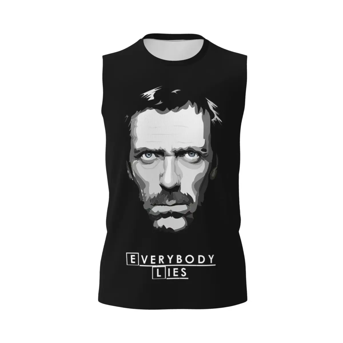 House MD Everybody Lies Men Printed Sleeveless T-shirt Casual Hip Hop Street Style Beach Holiday Tank Tops